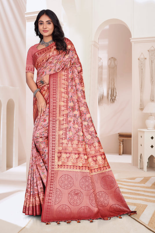 Elegant Floral Saree with Intricate Border