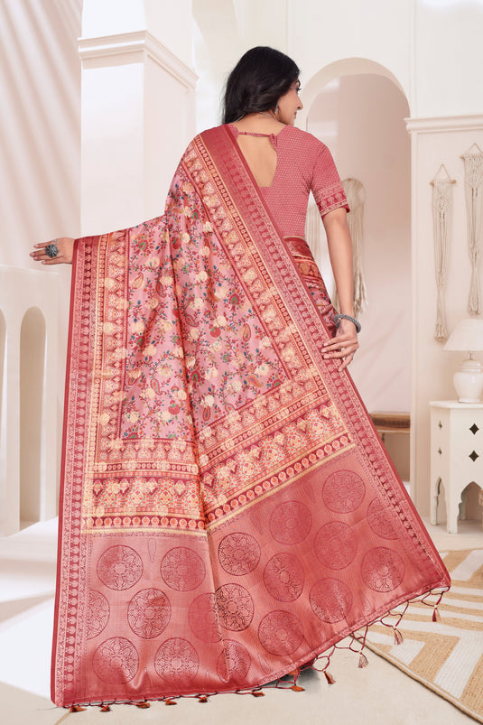 Elegant Floral Saree with Intricate Border